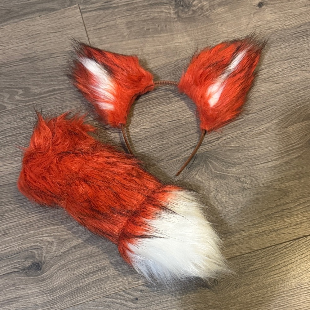 Spirit Red and White Furry Costume Accessory